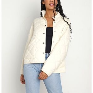 Z Supply Maya Quilted Jacket - Bone - Size Medium